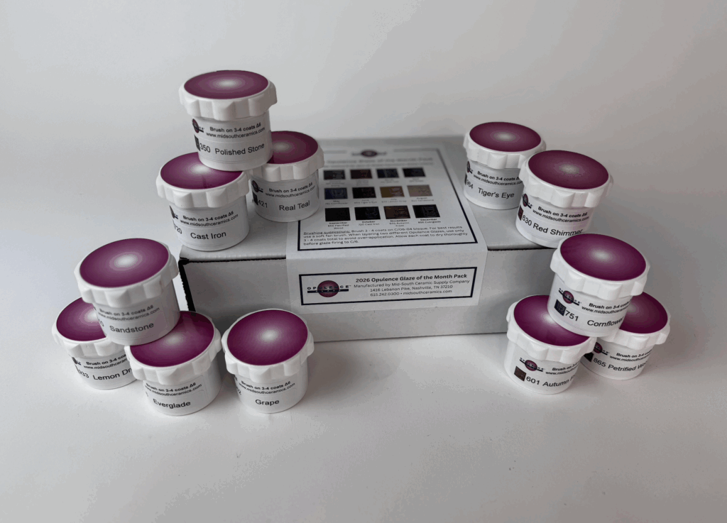 2026 Opulence Glaze Of The Month Pack Mid South Ceramics